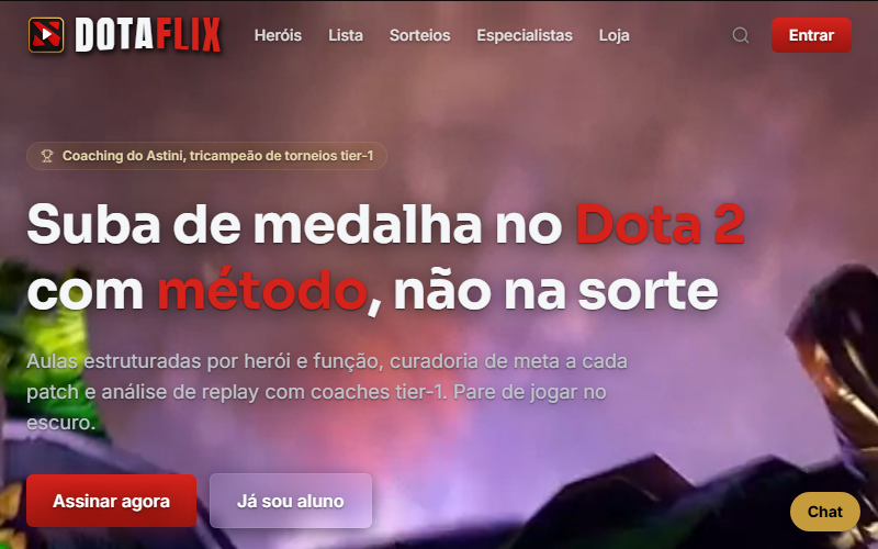 Tela do site Dotaflix